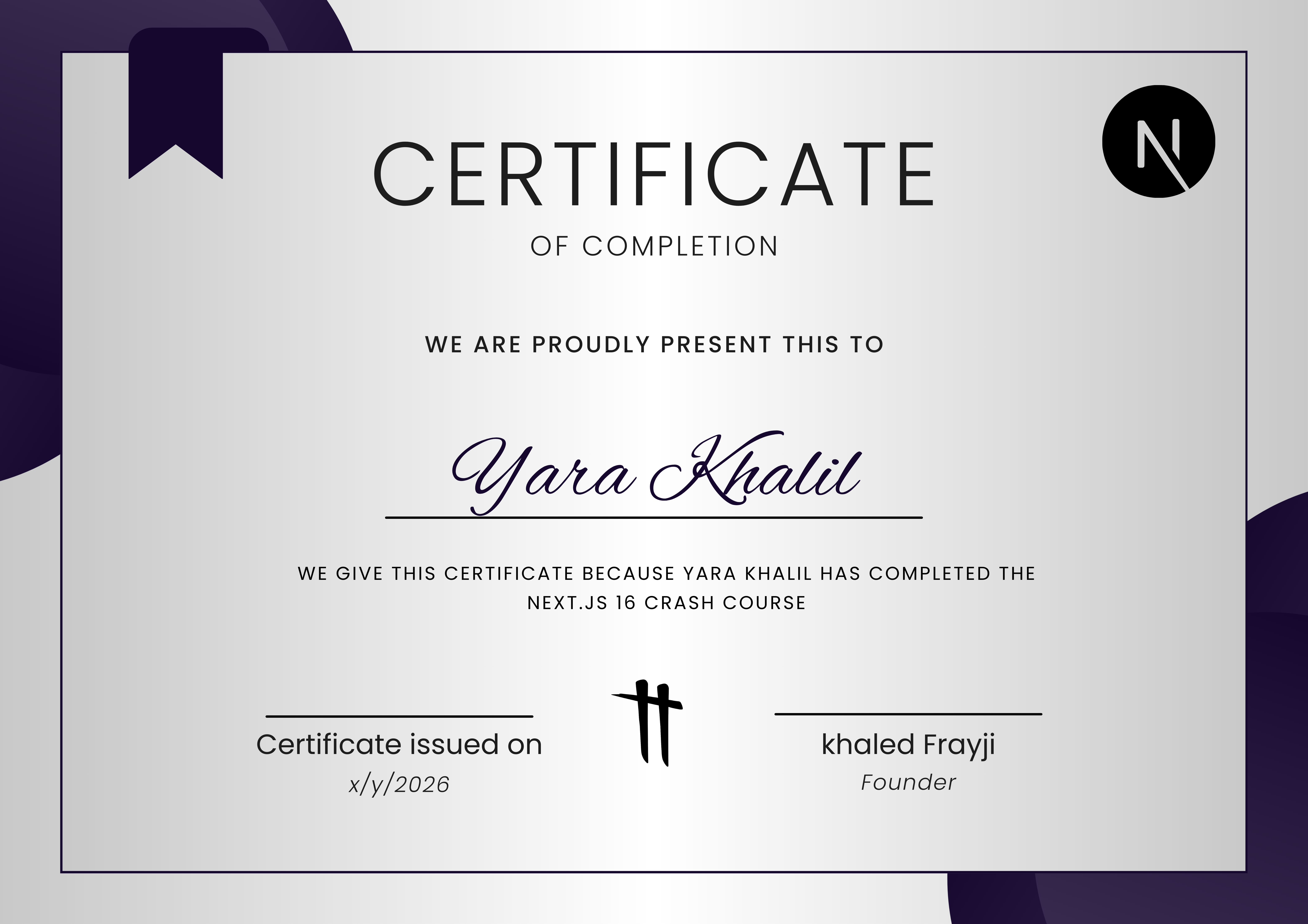 Certificate of Completion